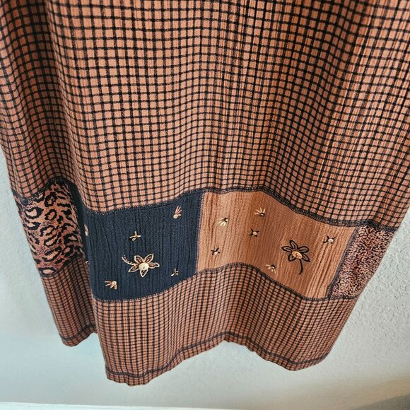 NAPA Valley Petites Size S Sundress  Embroidered Patchwork Buttons Hippie  BOHO - Picture 4 of 9